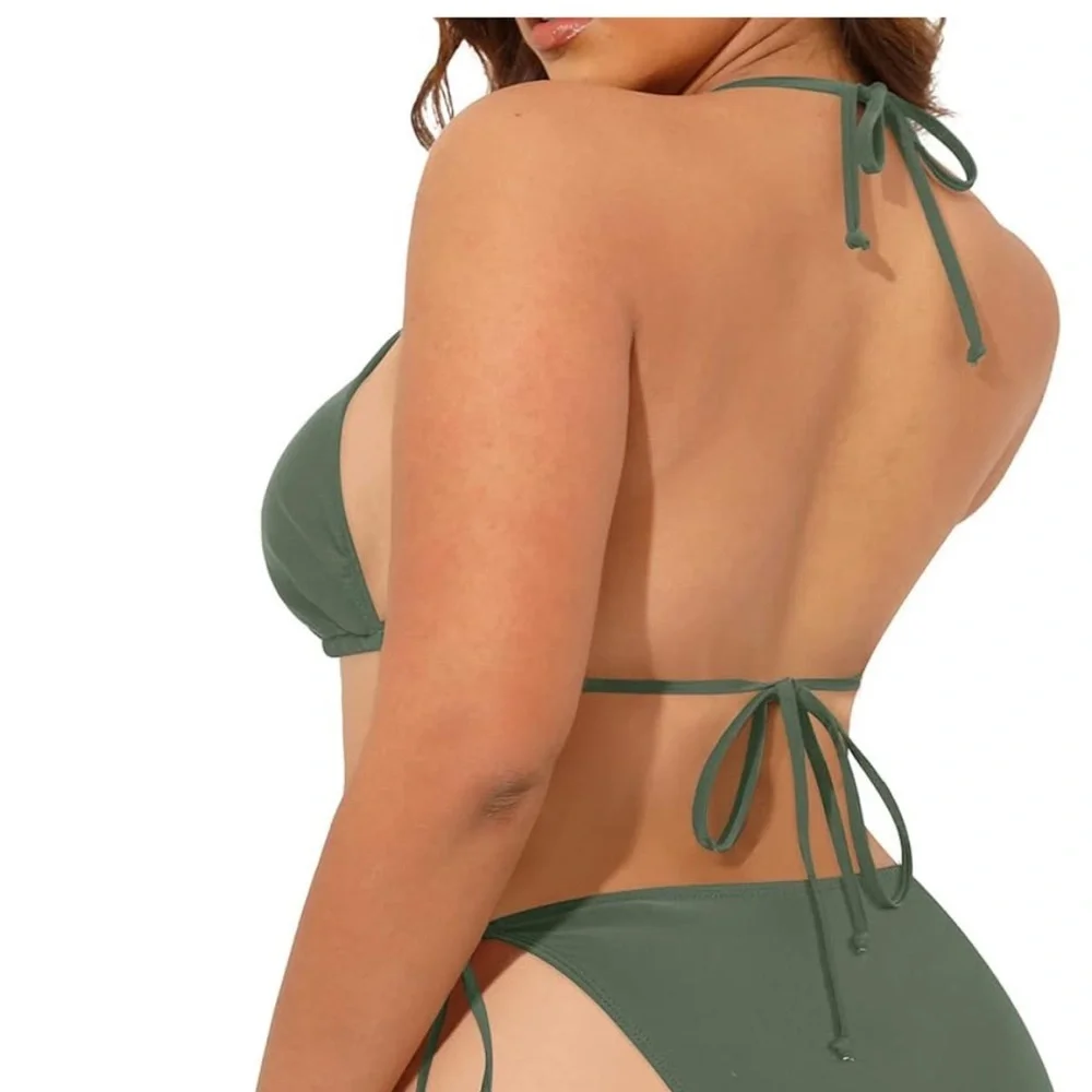 Tempt Me Women Triangle Bikini Top Halter. Size L